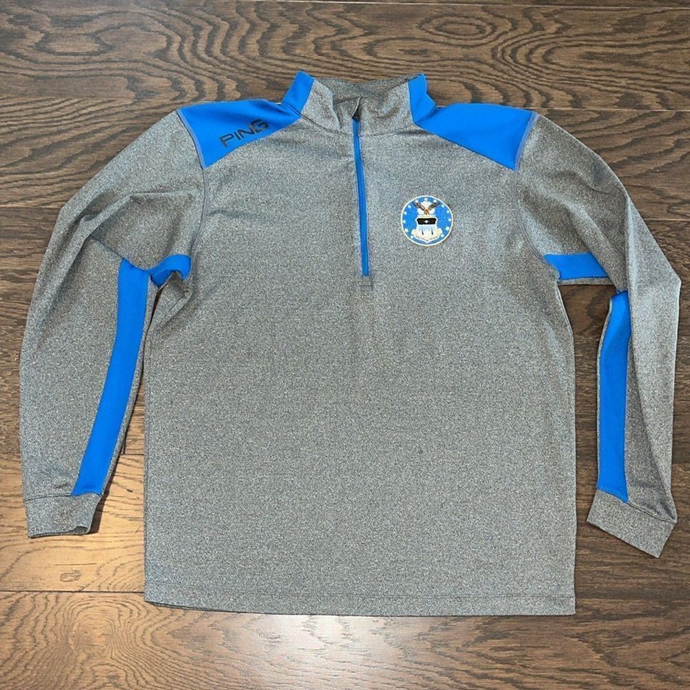 Ping LS sewn seal US Air Force usaf t neck golf polo sweatshirt shirt M men’s